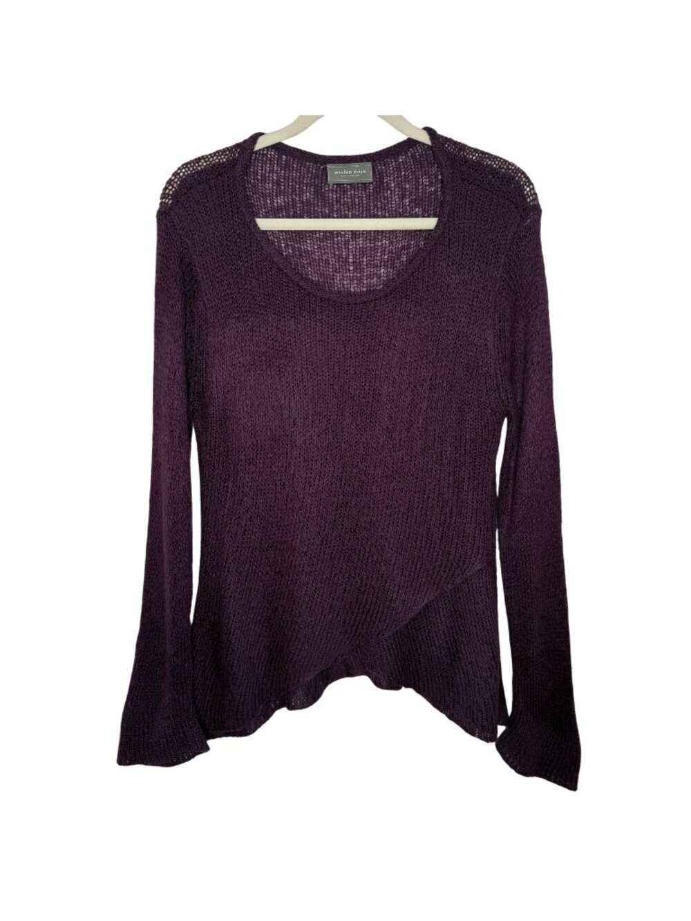 Wooden Ships Purple Lightweight Knit Sweater, M/L